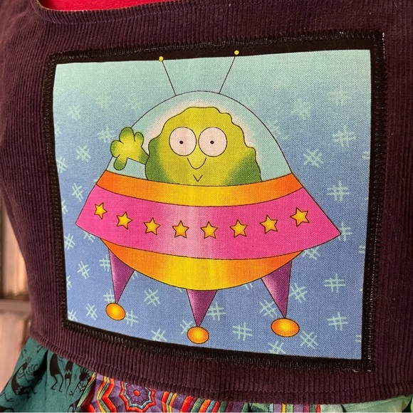 alien superstar patchwork apron top y2k phish 90s 👽 - Picture 7 of 13